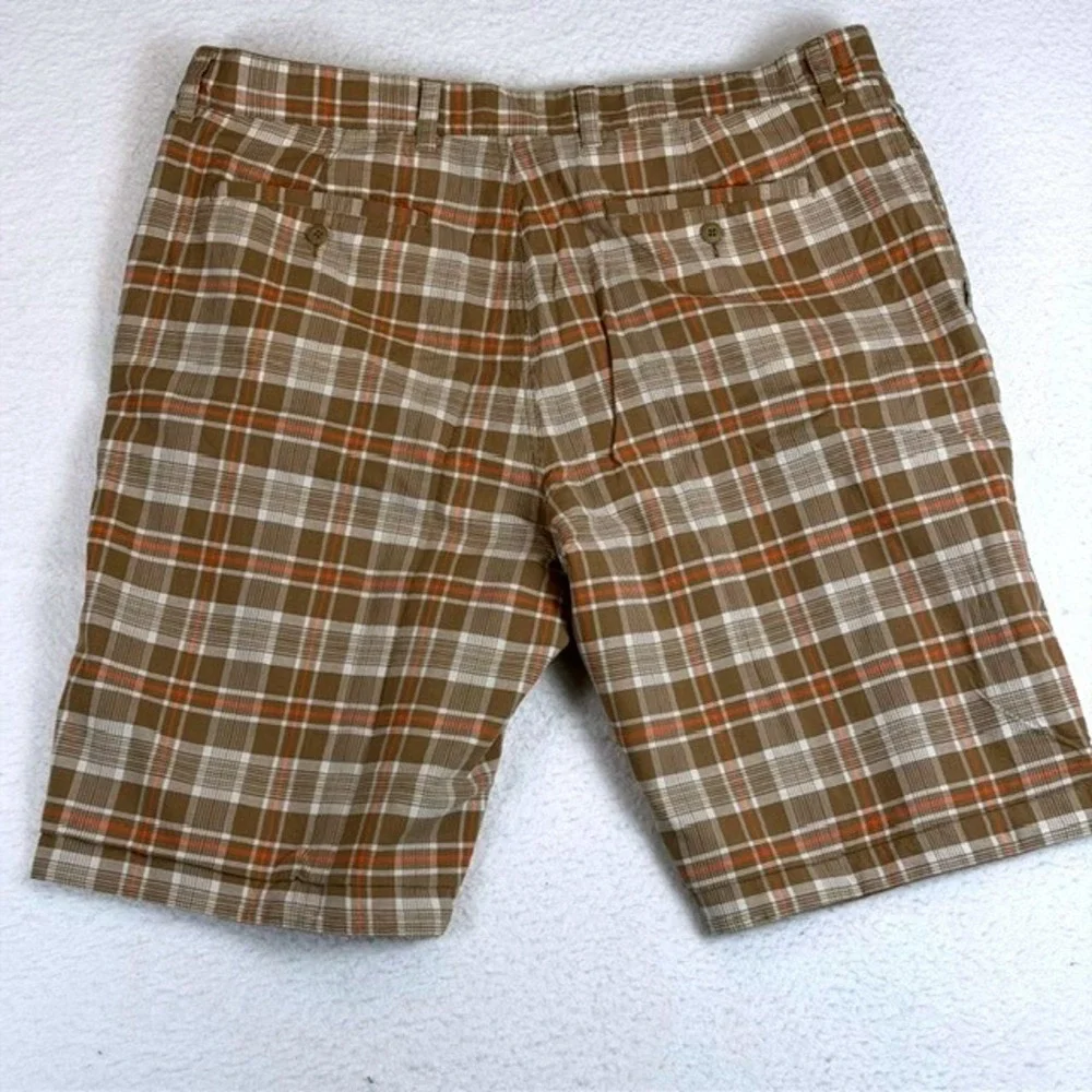 Banana Republic Mens Reversible Ripstop Plaid/Brown Shorts Size 40 Rare